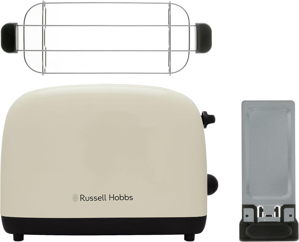 Russell Hobbs Frühstücksset Colours+ Creme: Kaffeemaschine 24033-56 [Digitaler Timer] + Wasserkocher 20415-70 [1,7l, 2400 W] + Toaster 26551-56 [für 2 Scheiben], Frühstücksserie