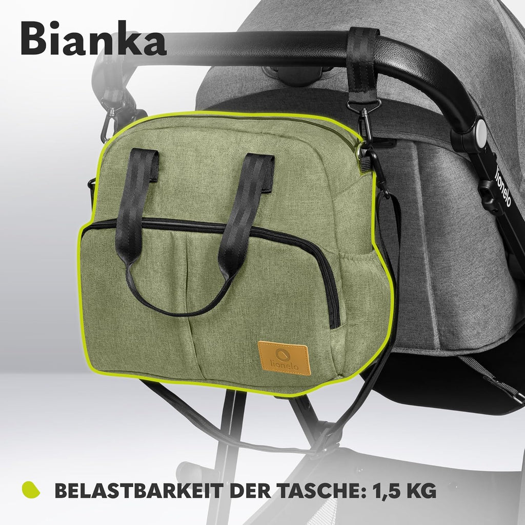 LIONELO BIANKA Kinderwagen 3 in 1 bis 22 kg Babywanne Autositz Zusammenlegbar, Reise-System, Einstellung der Rückenlehne, Räder 360o Stoßdämpfer, Verdeck XXL