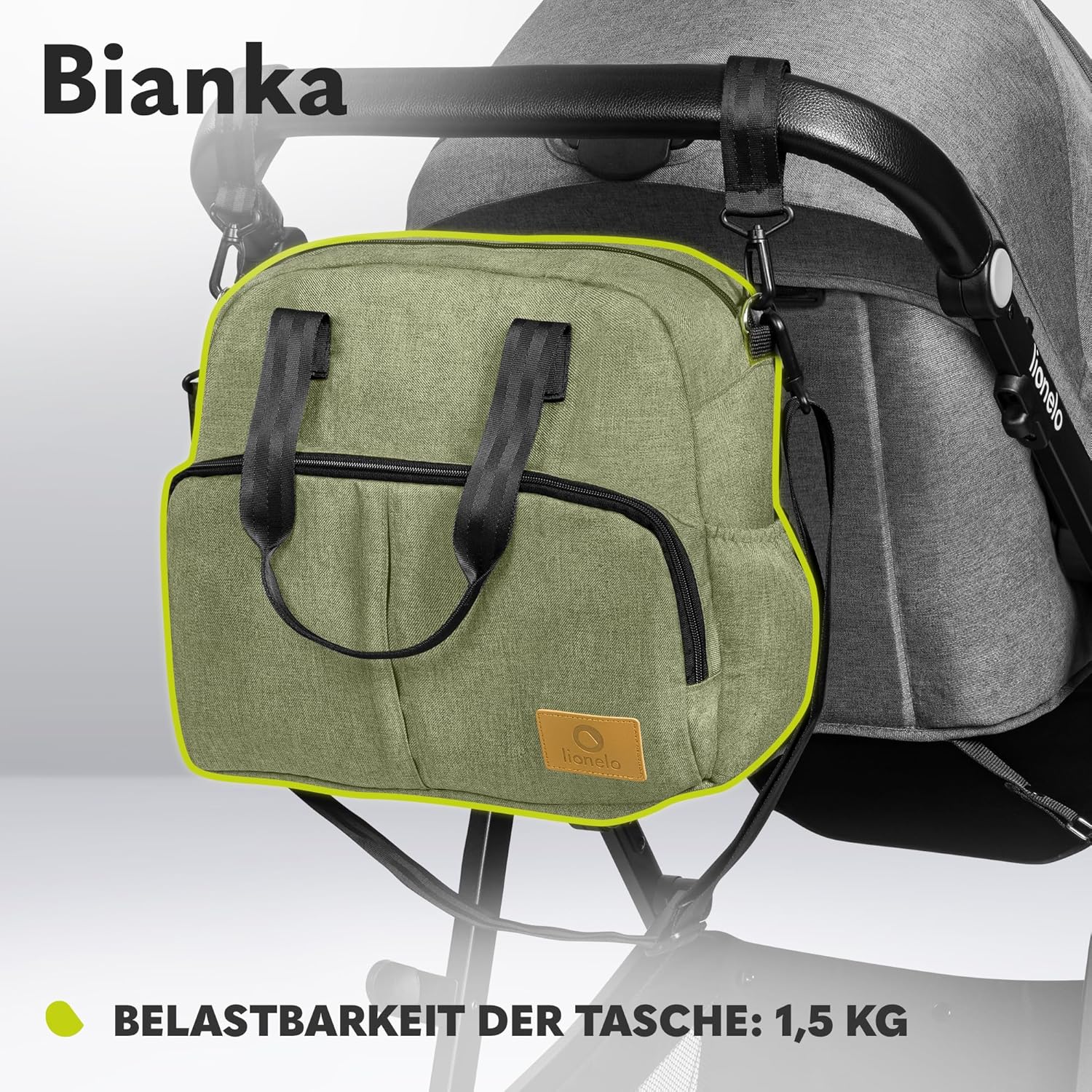 LIONELO BIANKA Kinderwagen 3 in 1 bis 22 kg Babywanne Autositz Zusammenlegbar, Reise-System, Einstellung der Rückenlehne, Räder 360o Stoßdämpfer, Verdeck XXL