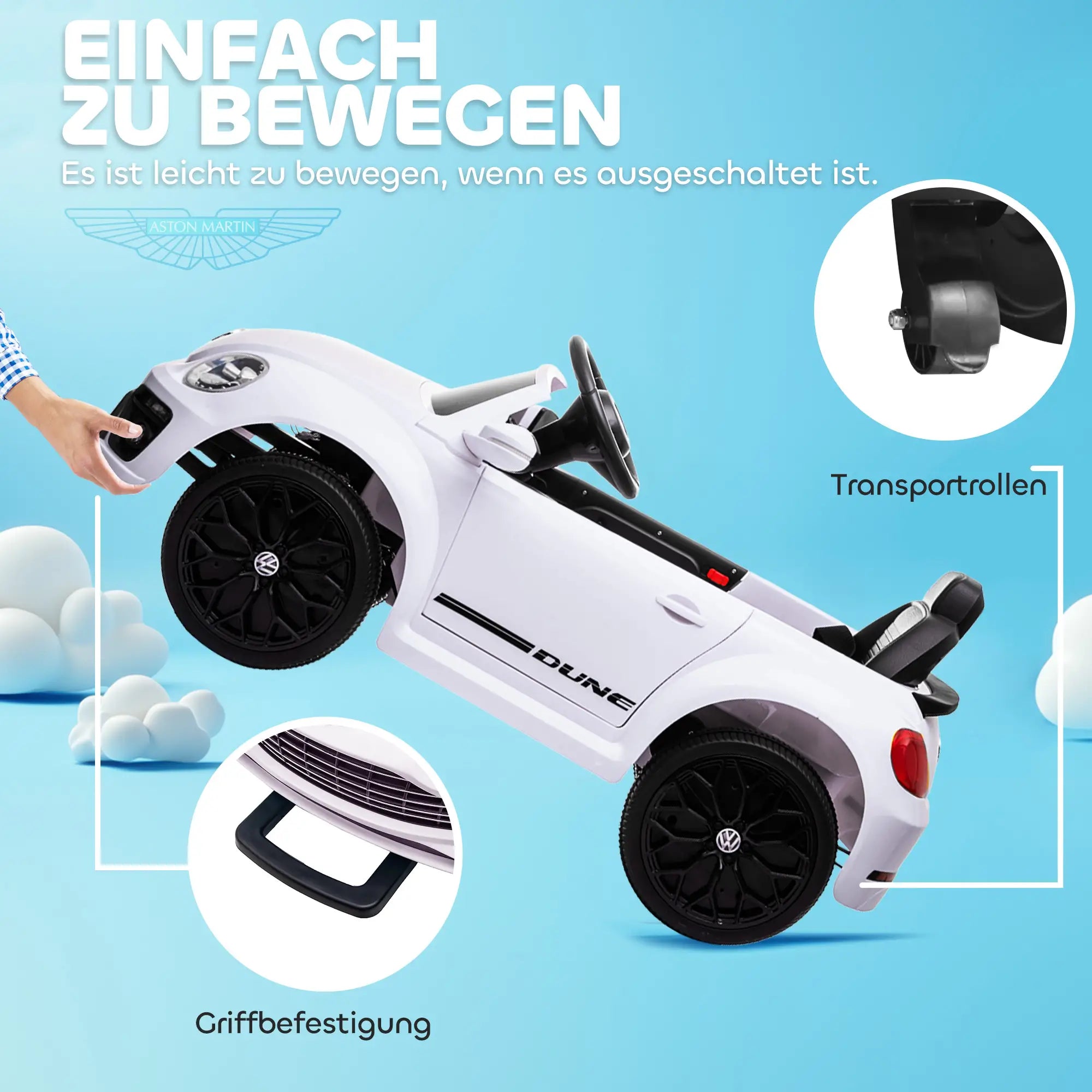 AIYAPLAY Macchina Elettrica per Bambini 12V con Telecomando Bianca