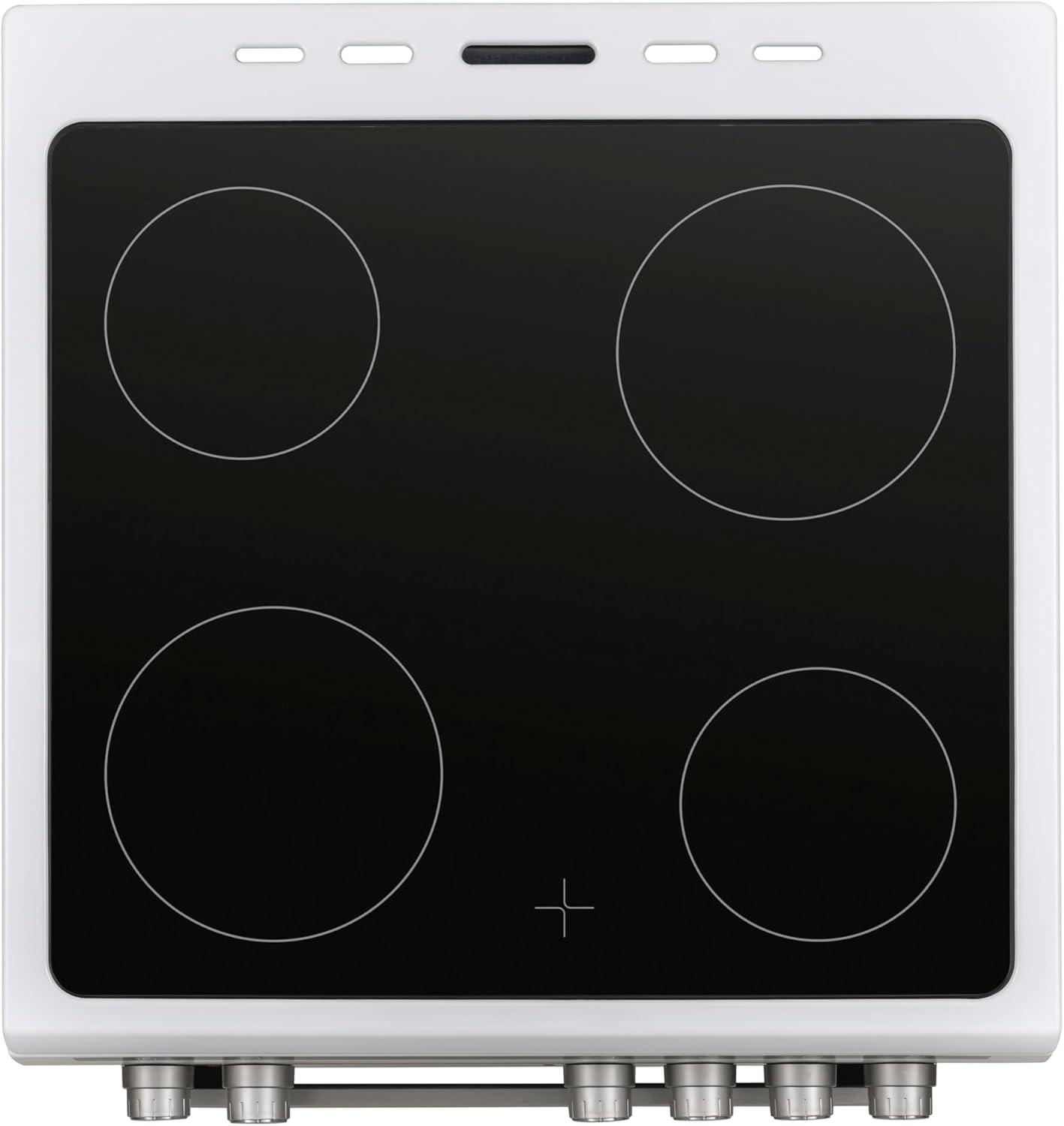 Cucina Daewoo F6EV22WL3DE con piano cottura in vetroceramica, classe energetica A, volume forno: 65 L, 8 funzioni di cottura con calore superiore/inferiore, smalto facile da pulire, 4 zone di cottura, bianca