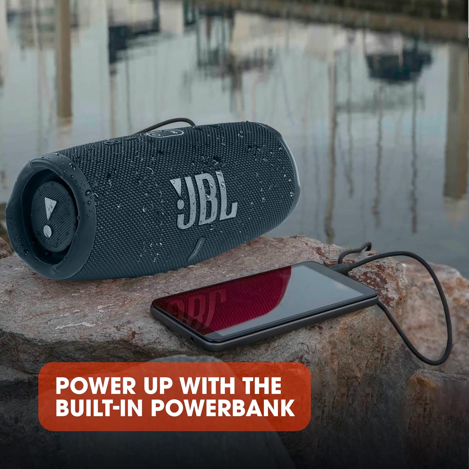JBL Charge 5 altoparlante Bluetooth nero – Boombox portatile e impermeabile con power bank integrato – Fino a 20 ore di riproduzione musicale wireless con una sola carica della batteria