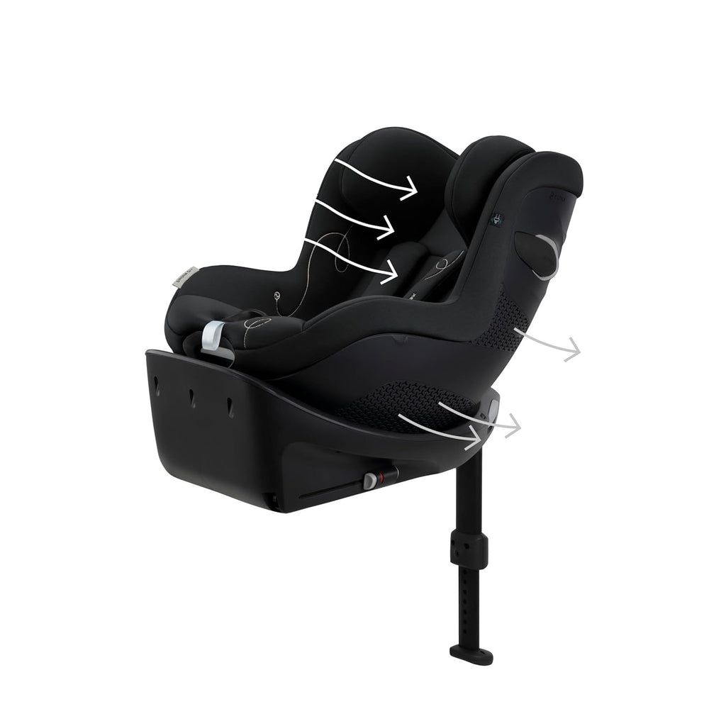 Seggiolino auto CYBEX Gold Sirona Gi i-Size Plus con base, Da 3 mesi a 4 anni circa (Dalla nascita con inserto per neonati), Max. 20 kg, 61-105 cm (Da 40 cm con inserto per neonati), Stormy Blue