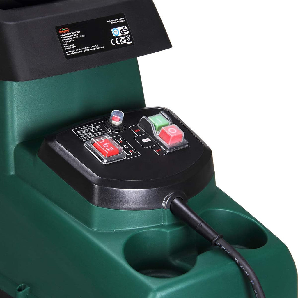 Gardebruk® Leisehäcksler 3100 W max. 45 mm Aststärke Elektrisch 60 L Auffangbox Walzenhäcksler Gartenhäcksler Schredder