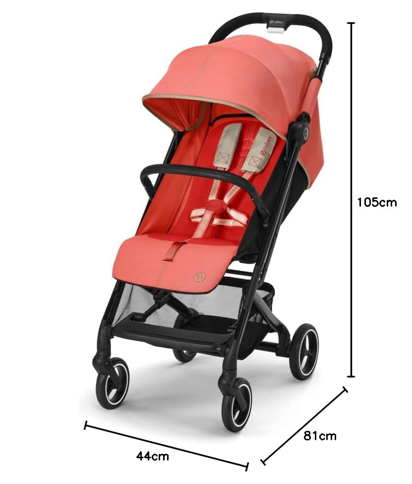 Passeggino Cybex Gold Beezy con cinture One-Pull, dalla nascita fino a 4 anni circa (max. 22 kg), compatto ed ergonomico, Almond Beige (Beige con telaio nero)