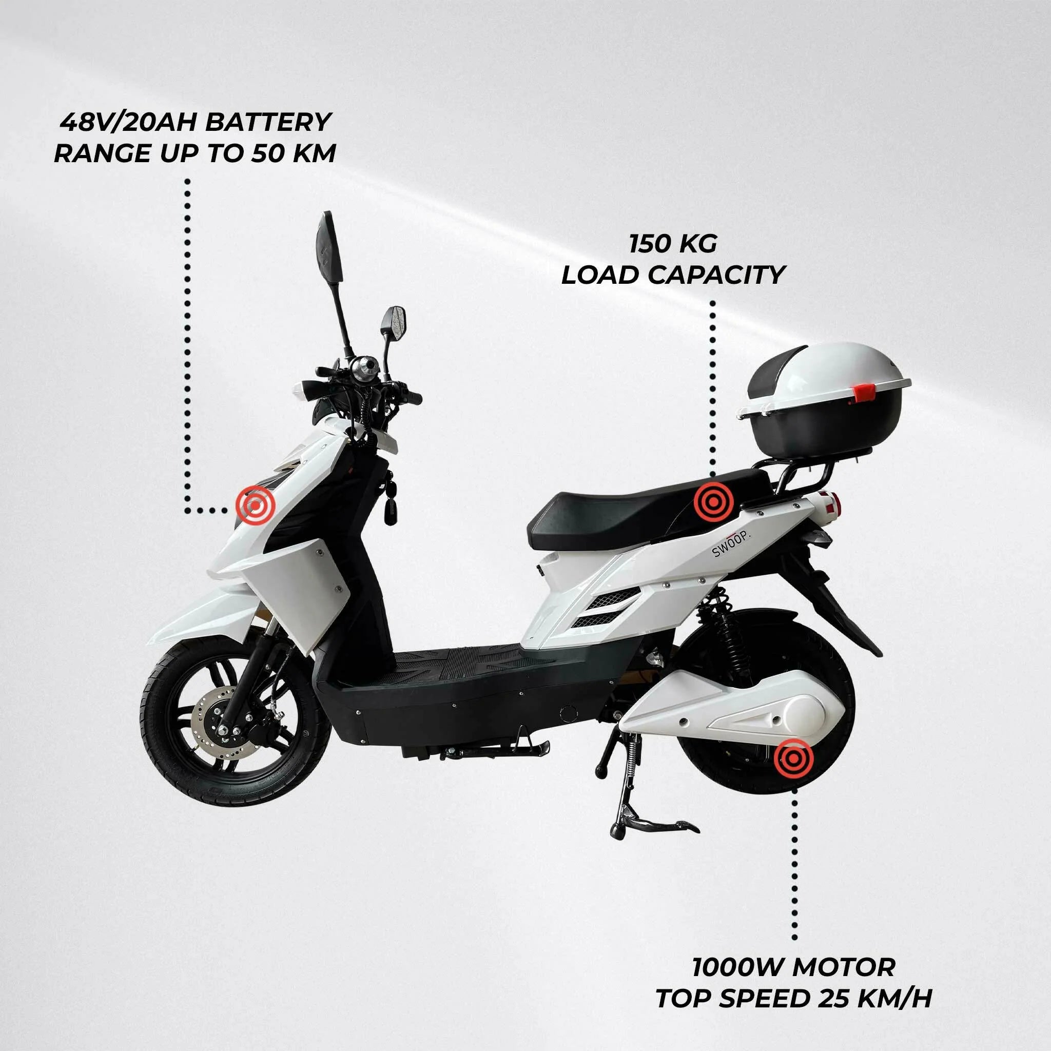 Monopattino elettrico Swoop Elegante Bianco 1000W