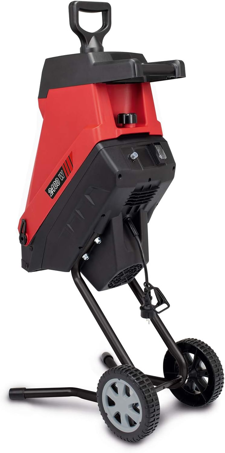 Scheppach GS55 Elektro Gartenhäcksler 2in1 Häcksler mit Fahrvorrichtung | 2400W Leistung | Schnittstärke 45mm | 45L Fangsack | 2 Messer | Selbsteinzug | inkl. 2X Fangsack & Nachstopfer
