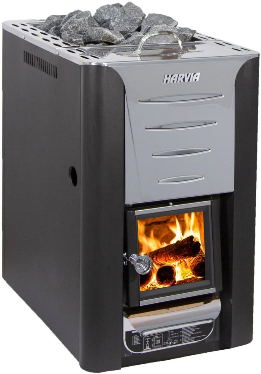 Harvia Saunaofen holz 20 Pro ES, 8-20m, mit einem Wasserbehlter an der Vorderseite