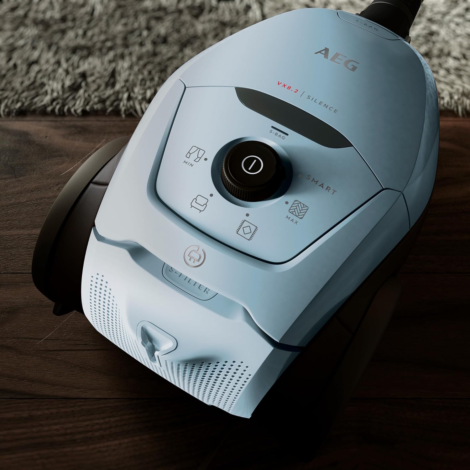 AEG VX82-1-KO Aspirapolvere / 75% materiale riciclato / regolazione automatica della potenza di aspirazione / estremamente silenzioso anche su tappeti / raccoglie particelle grandi + piccole / cavo lungo / 600W / nero