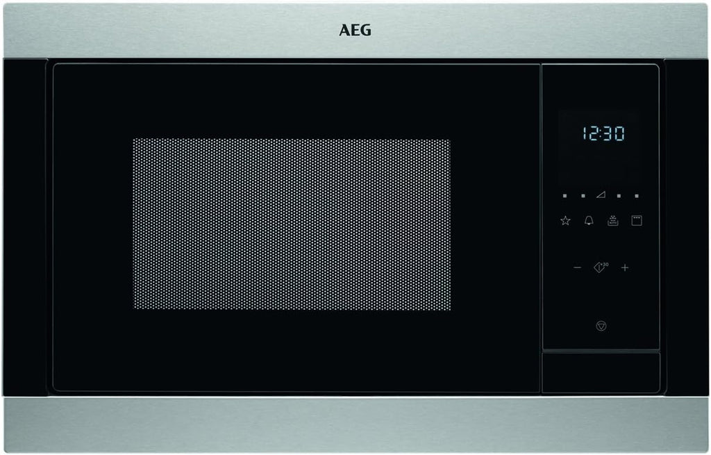 AEG MSB2547D-M Microonde da Incasso 60 cm / Controlli Touch / Funzione Grill / Display con Orologio, Acciaio Inox