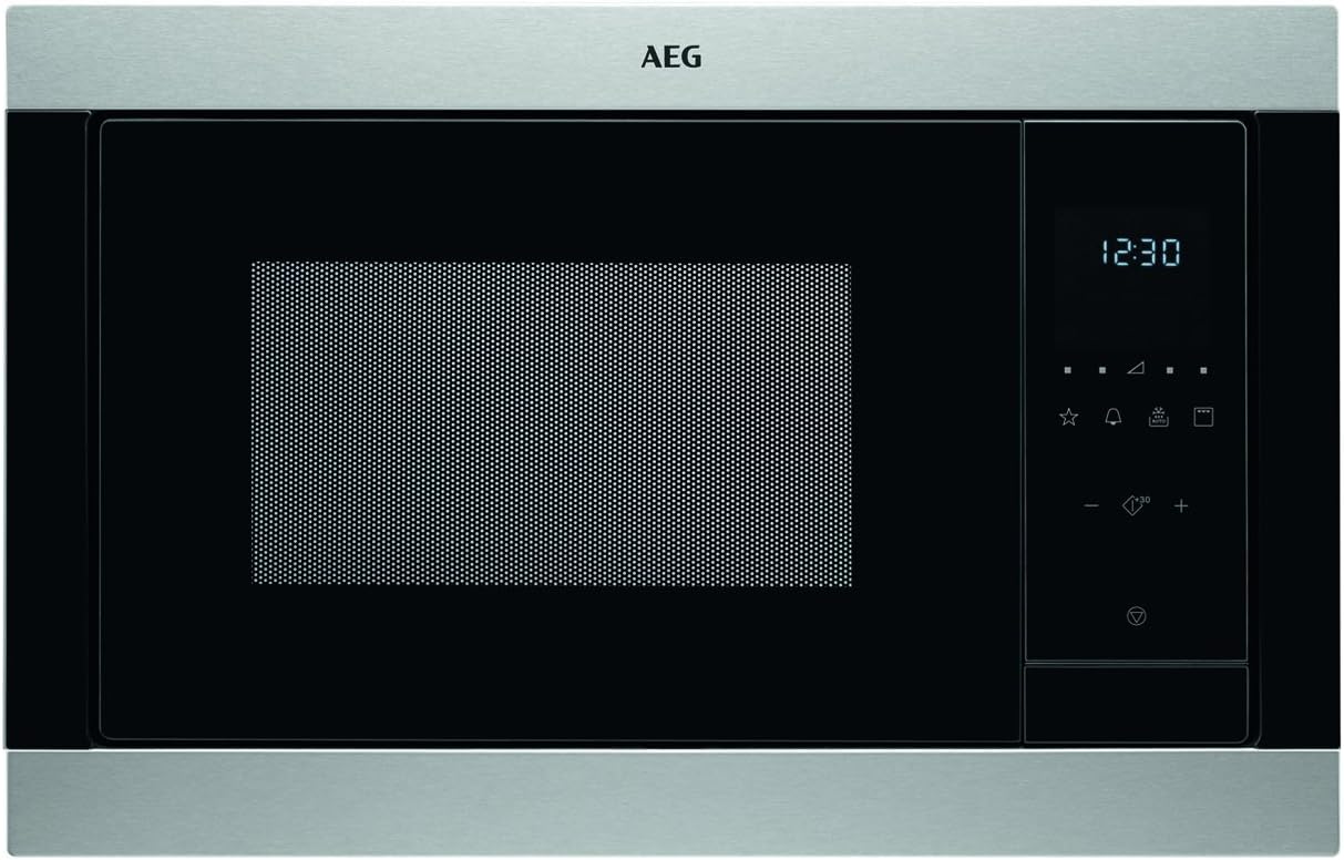 AEG MSB2547D-M Microonde da Incasso 60 cm / Controlli Touch / Funzione Grill / Display con Orologio, Acciaio Inox