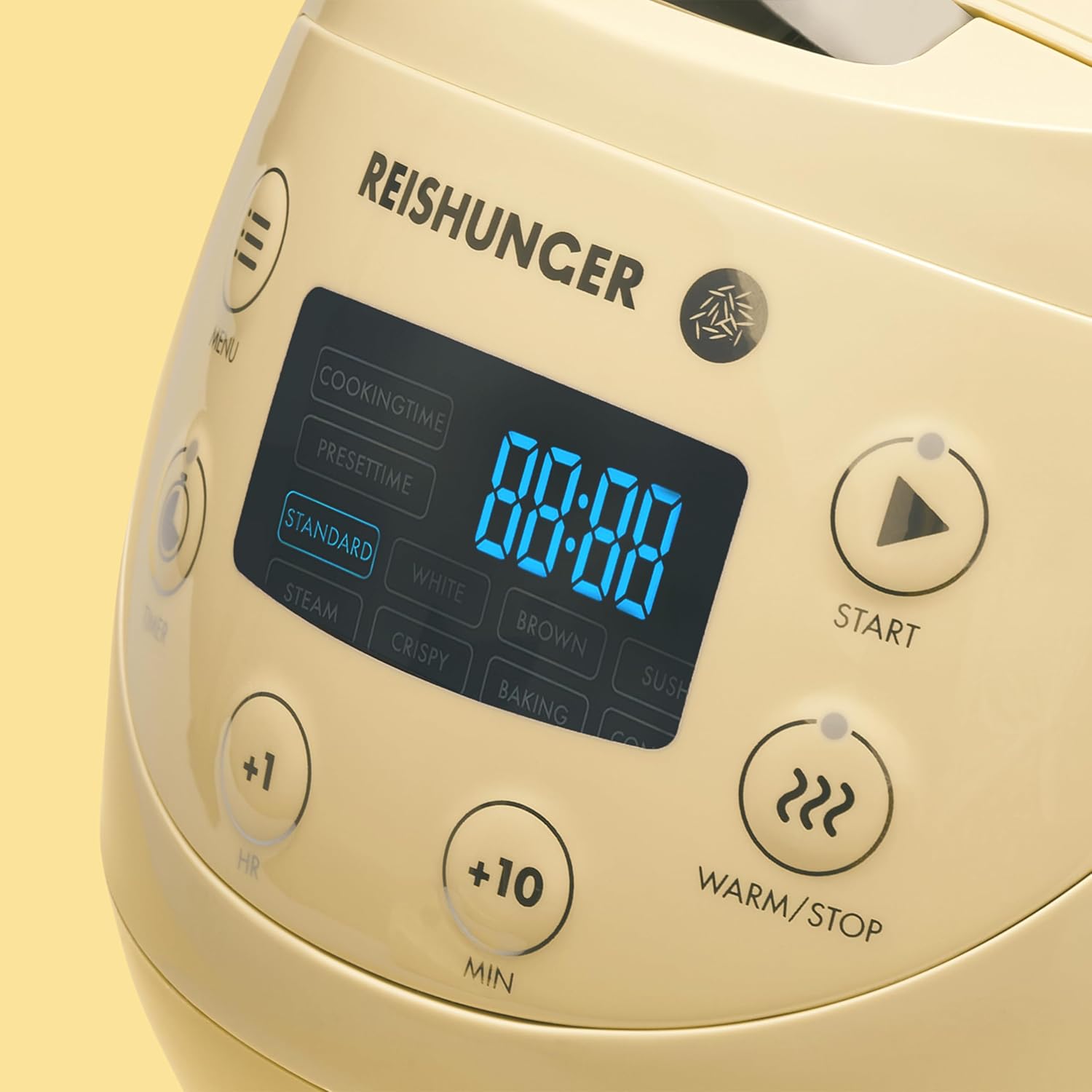 REISHUNGER Cuociriso digitale piccolo, nero | Da 0,6 L fino a 3 persone | Funzione mantenimento calore, timer e pentola premium | Multicooker e vaporiera piccoli, 8 programmi, tecnologia a 7 fasi