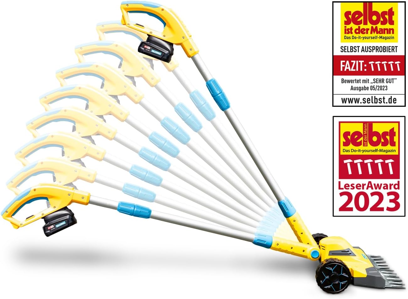 GLORIA Tagliaerba e Bordatore Elettrico FineCut 230V - complemento per robot tagliaerba e tosaerba a batteria/tagliabordi | Larghezza di taglio 25cm | Angolo del manico regolabile | soluzione perfetta per piccole superfici di prato