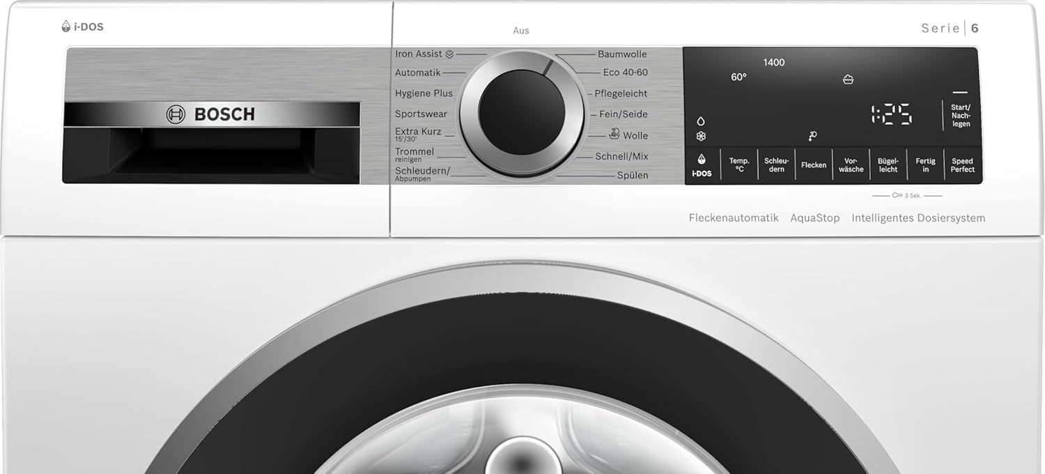 BOSCH WAN28127 Lavatrice Serie 4, a carica frontale, capacità 8 kg, 1400 giri/min, Iron Assist, Active Water Plus, EcoSilence Drive, Speed Perfect, bianco, 60 cm