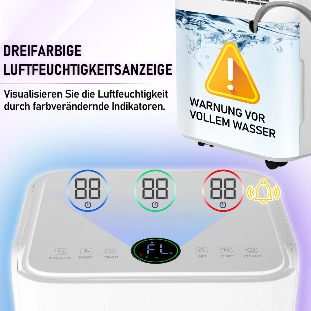 Sonnewelt Luftentfeuchter 16L mit Timerfunktion, Wschetrockungsfunktion, Abtaufunktion