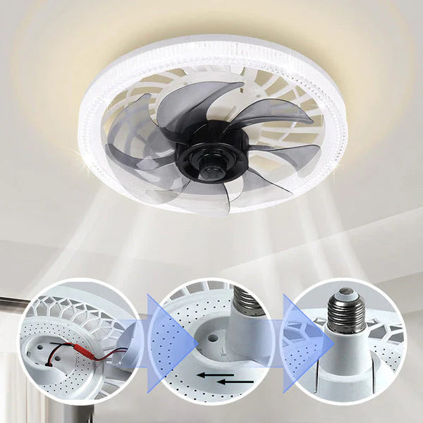 BreezeLamp - Luce ventilatore da soffitto regolabile con telecomando