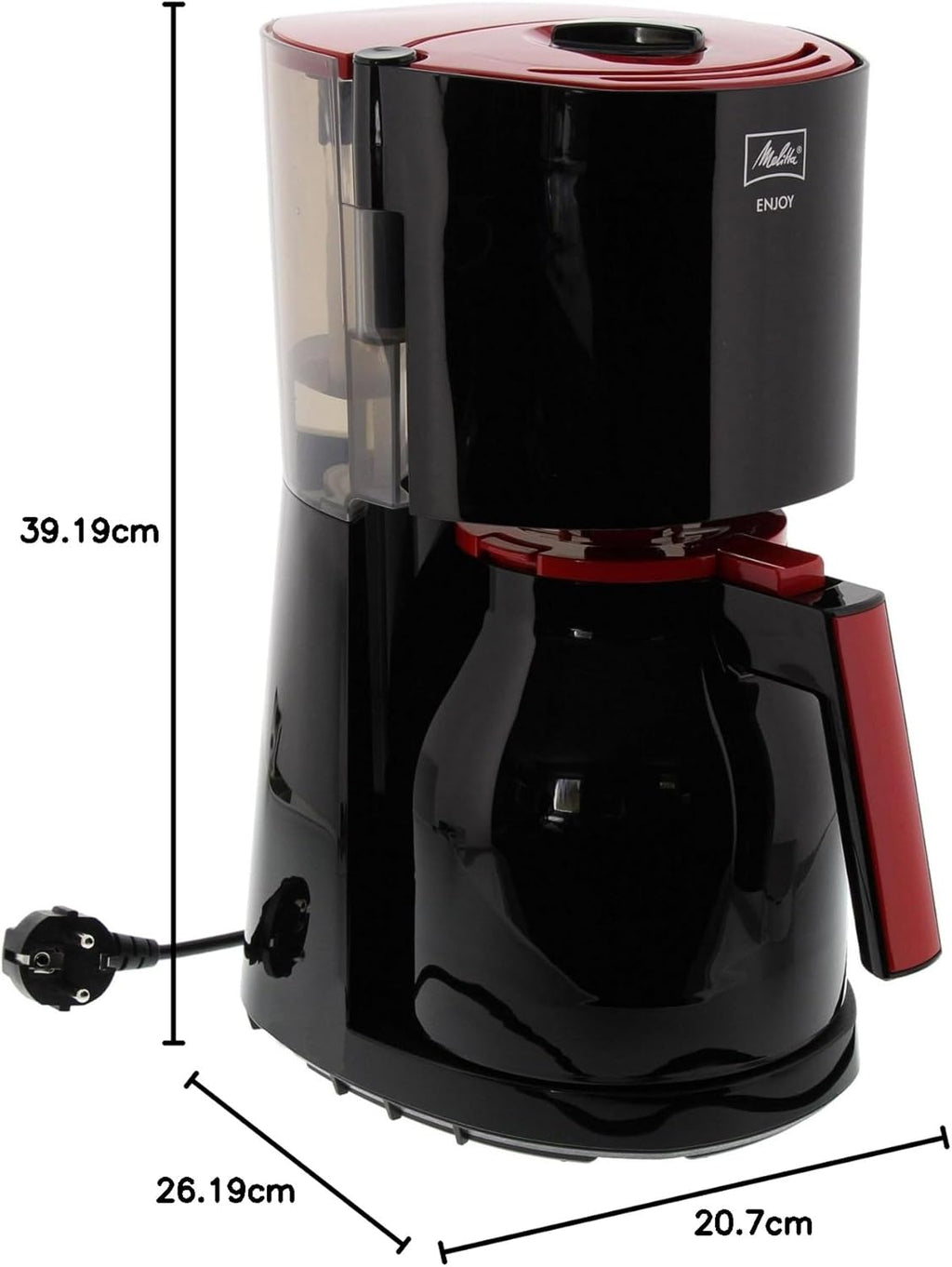 Melitta Enjoy - Macchina da caffè con filtro - con caraffa termica - sistema antigoccia - 8 tazze - bianco (1017-05)