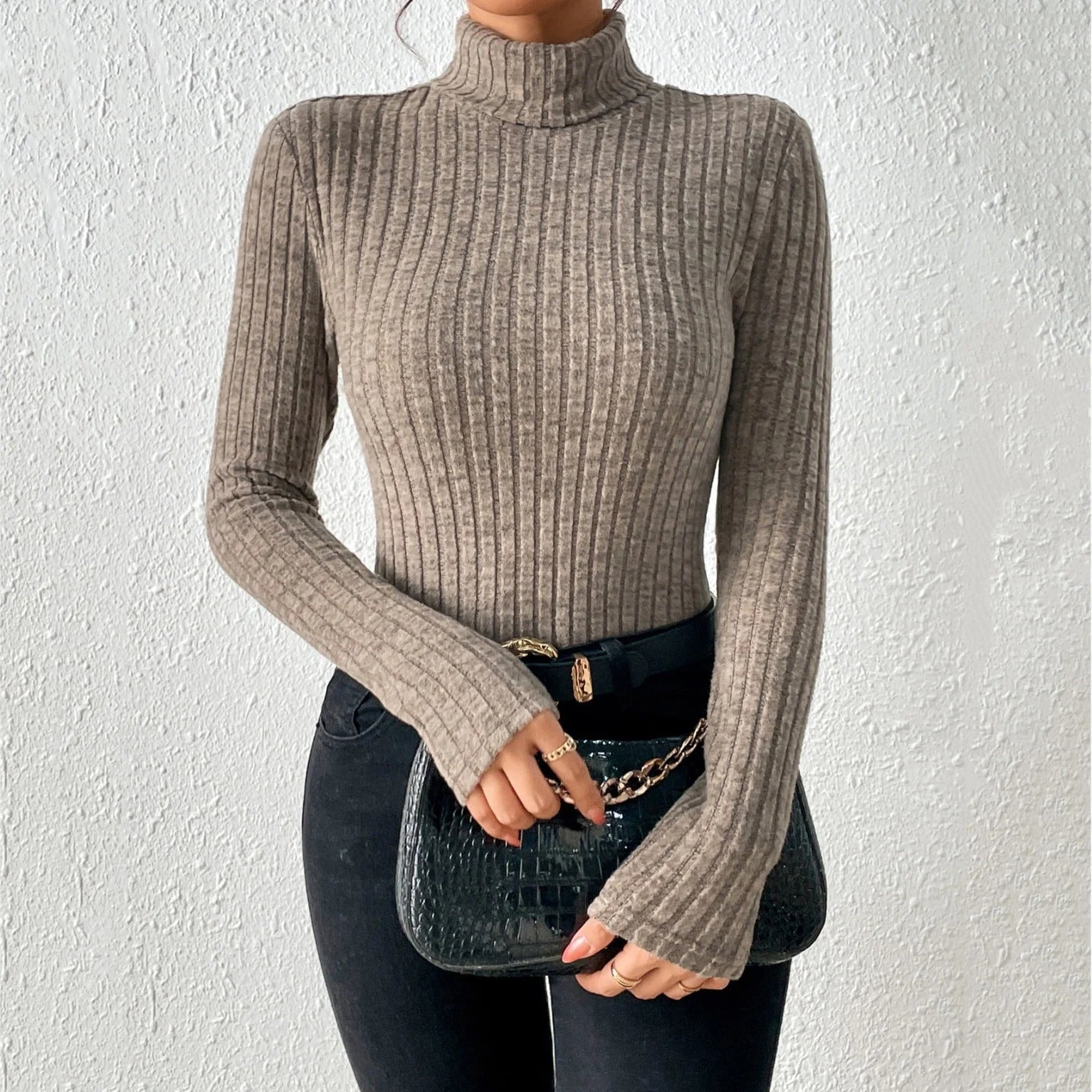 Maglione a collo alto elegante da donna