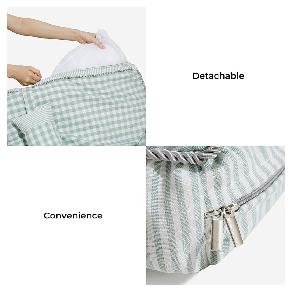 PetComfort – Waschbares Bett für Hunde und Katzen mit Karokissen