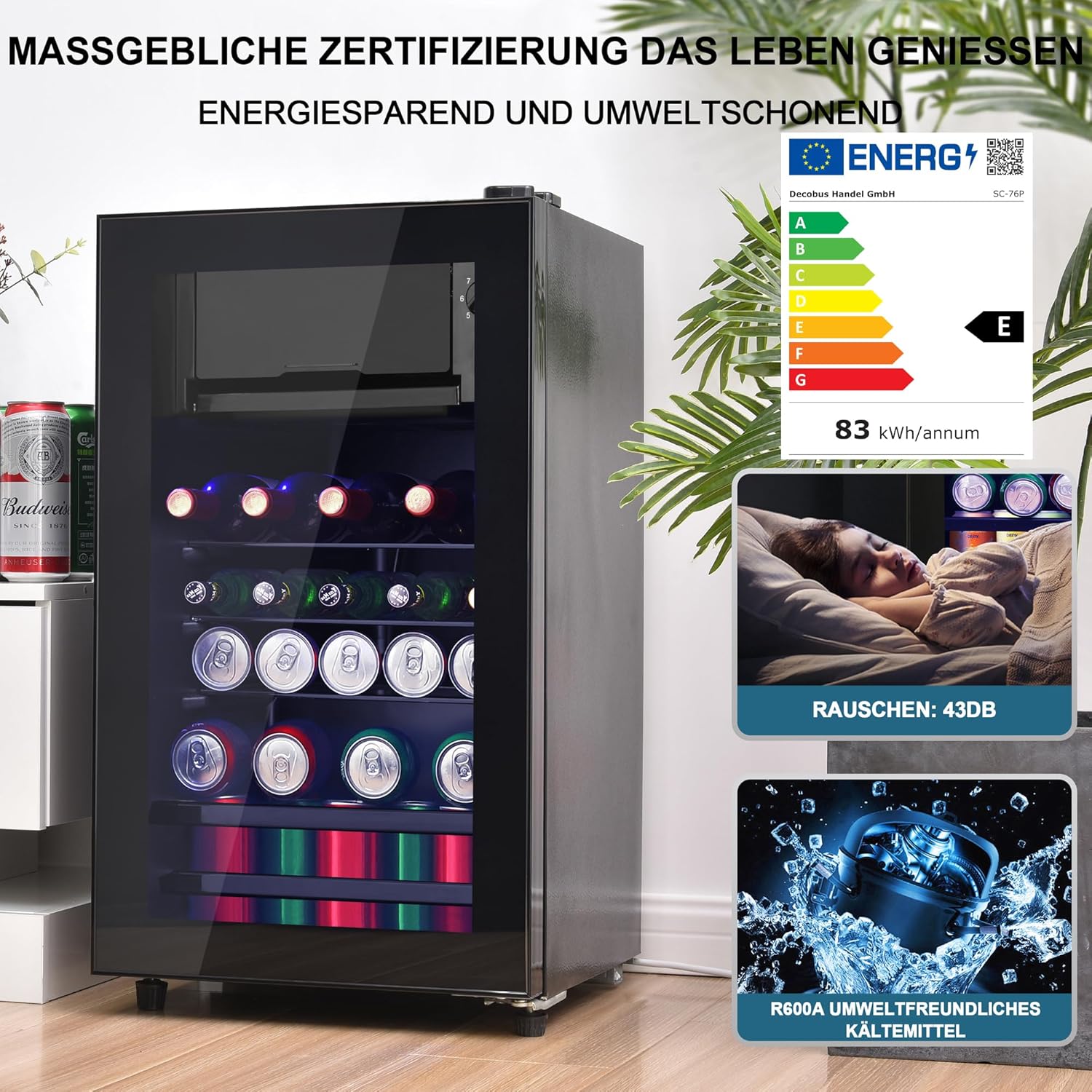 Frigorifero Merax 128L, Frigorifero da incasso per bevande con frigorifero da 120L + congelatore da 8L, con luce LED interna e ripiani regolabili, silenziosissimo per ristorante, bar, bevande e birra