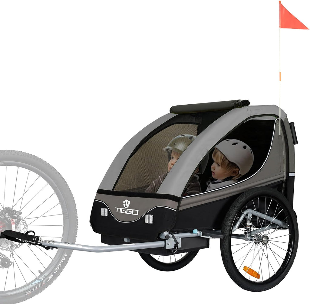 Tiggo S2 Rimorchio per Bambini con Sospensioni Jogger 2 in 1 Passeggino Bicicletta Rimorchio Girevole a 360°