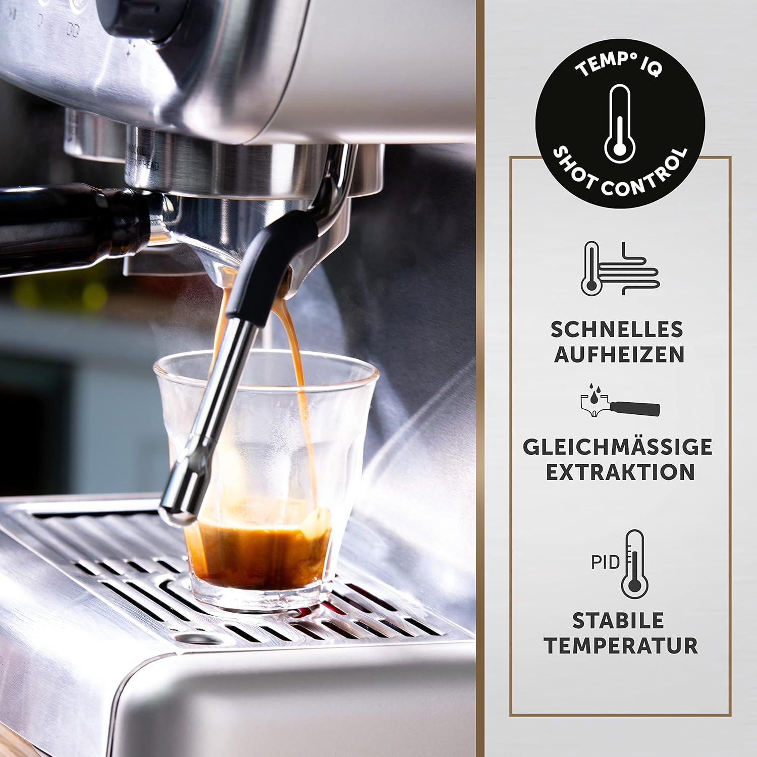 Breville Barista Max Macchina da caffè con braccio per espresso | Macchina da caffè espresso con macinacaffè integrato e montalatte | Serbatoio dell'acqua da 2,8 l | Pompa italiana da 15 bar | Acciaio inossidabile [VCF126X]