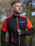 Maglia a maniche lunghe da corsa in pile invernale da uomo, termica, Pro Line, nero-rosso, set di prodotti