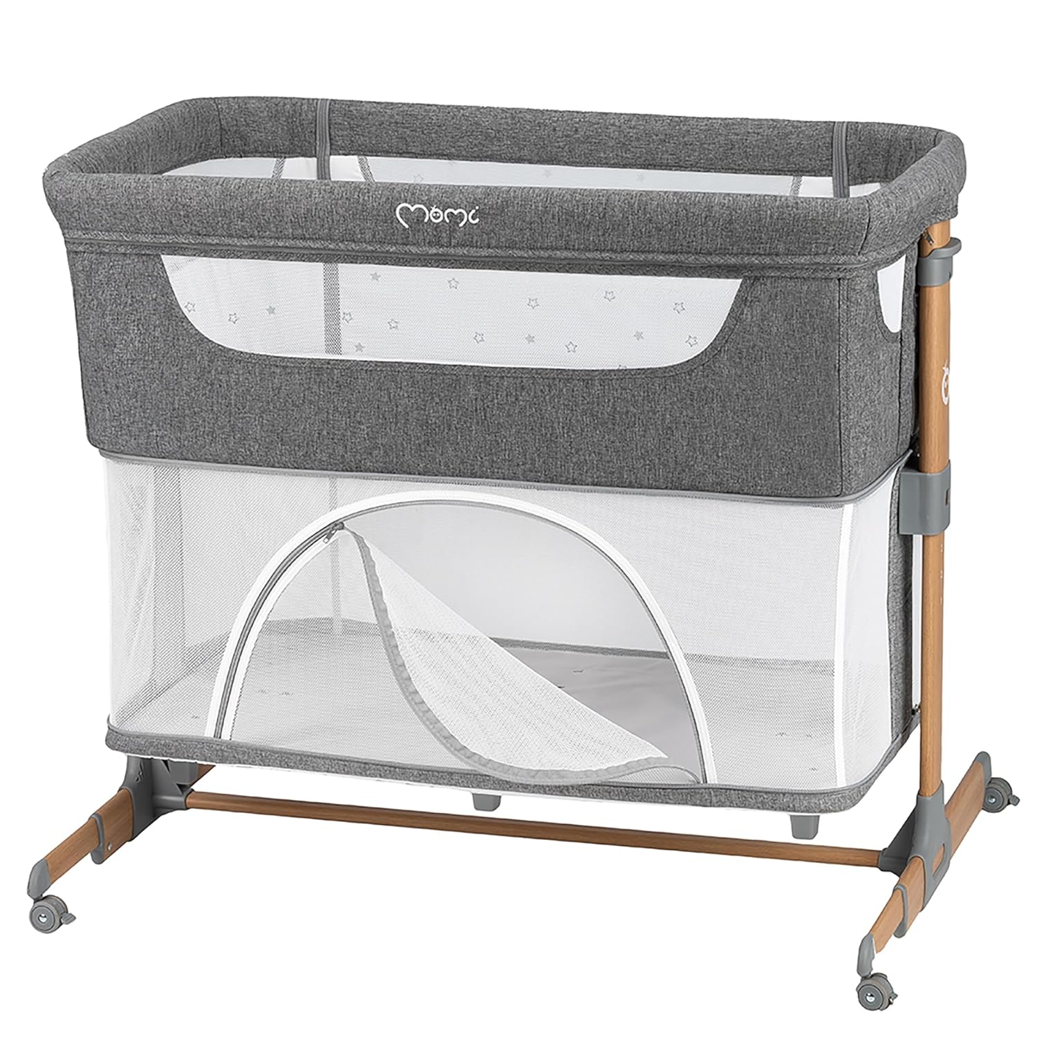 Momi SMART Bed Lettino fianco letto 4-in-1, fino a 15 kg, con materasso, regolabile in altezza