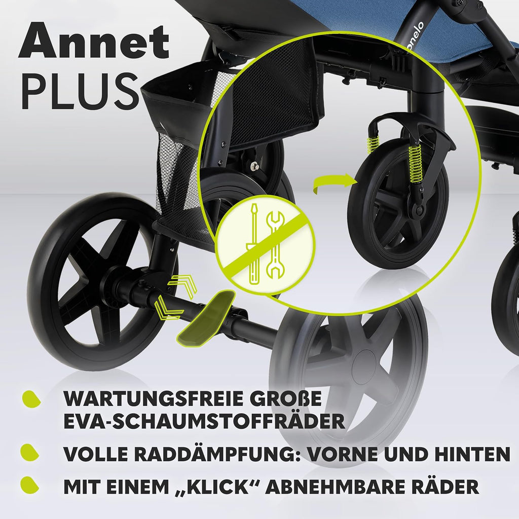 LIONELO Annet Buggy fino a 22 kg con funzione reclinabile, passeggino compatto richiudibile con accessori, ruote in schiuma EVA, zanzariera, coprigambe, portabevande, cestino (Golden Moments, Tour)