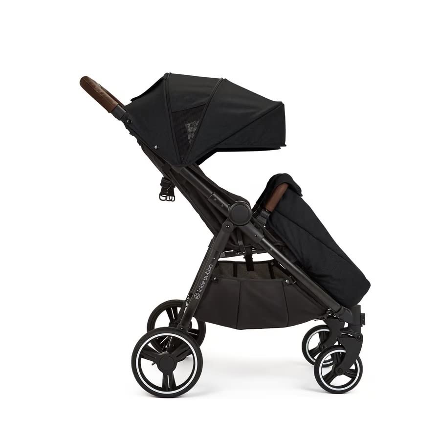 Ickle Bubba Venus Prime Passeggino Gemellare - Adatto dalla Nascita fino a 15 kg (circa 3 anni), Passeggino Gemellare Leggero Pieghevole con Coccole per Neonato, 2 Coprigambe e Parapioggia (Nero)