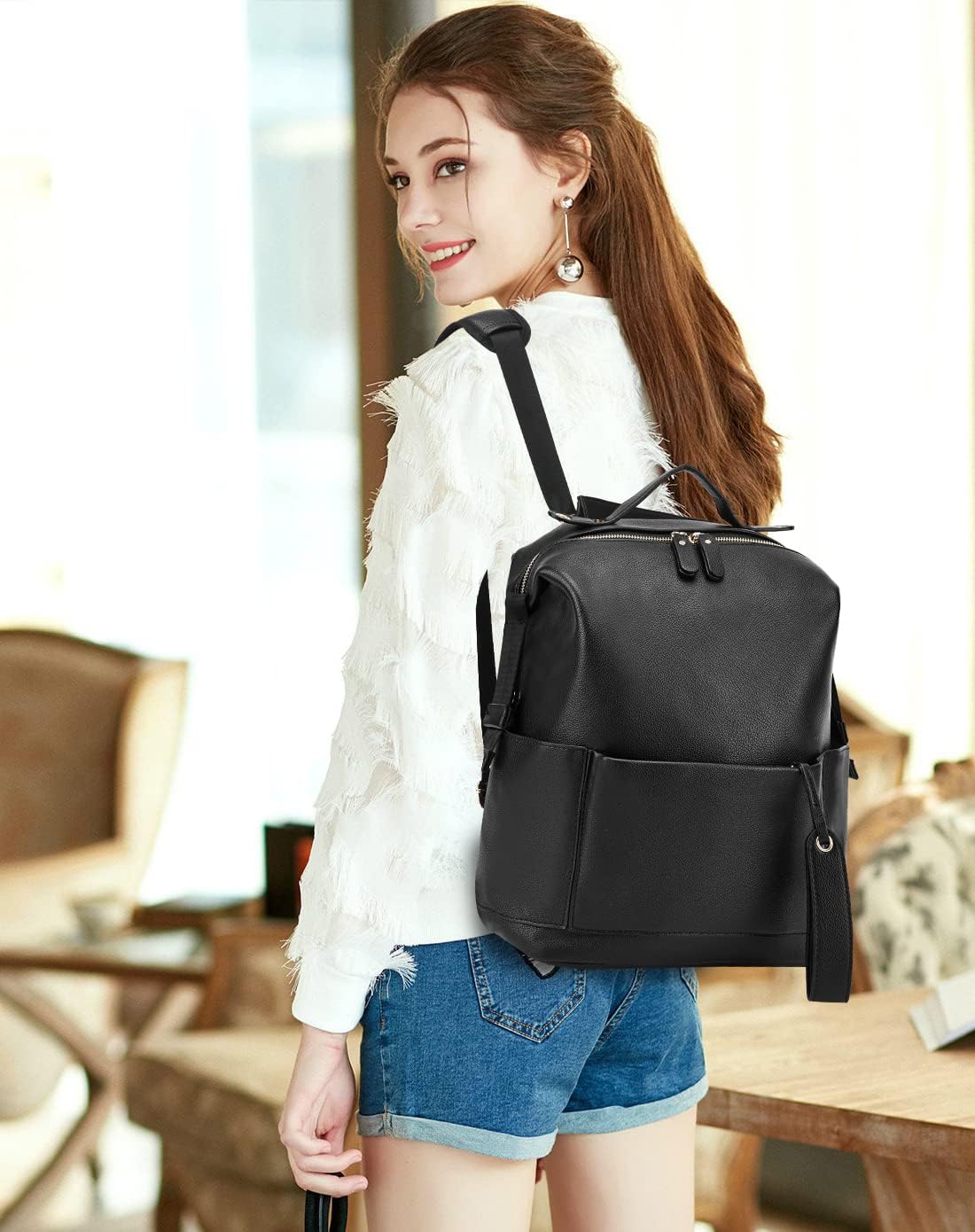 ARDIKAMA Diaper Bag Backpack Leather Backpack for Women Travel Dad Mother Outdoor Backpack (2 pieces)
