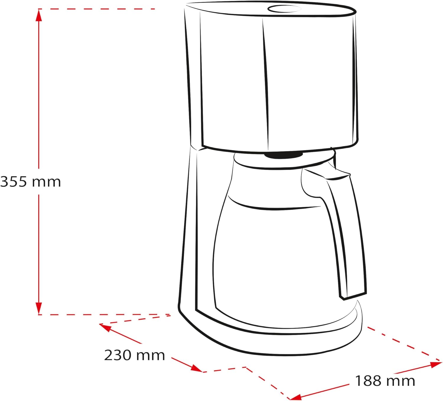 Melitta Enjoy - Macchina da caffè con filtro - con caraffa termica - sistema antigoccia - 8 tazze - bianco (1017-05)