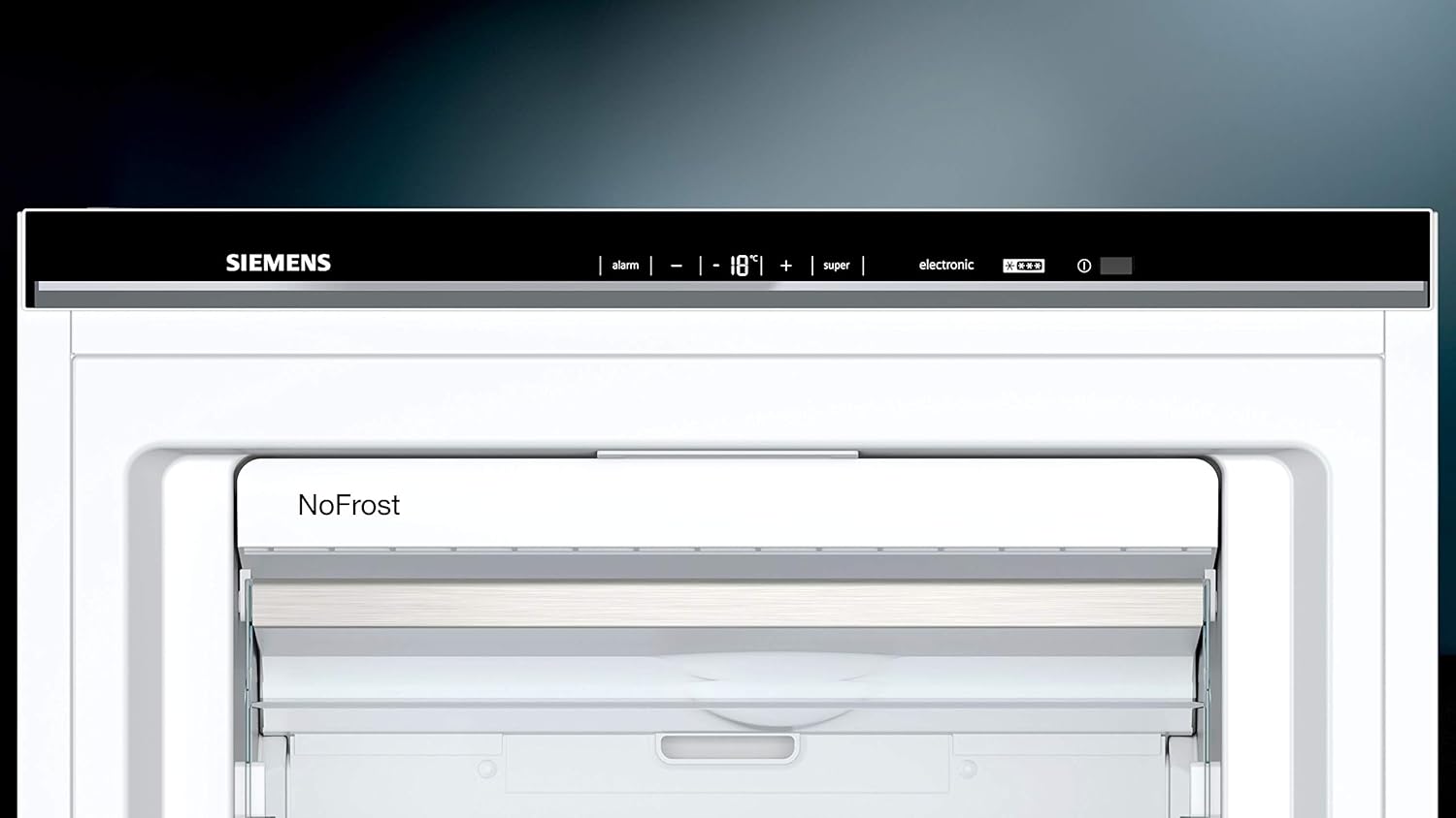 Siemens GS54NAWCV iQ500 Congelatore verticale, 176 x 70 cm, 327 L, NoFrost mai più sbrinamento, bigBox spazio per alimenti di grandi dimensioni, varioZone ripiani e cassetti flessibili in vetro, Bianco