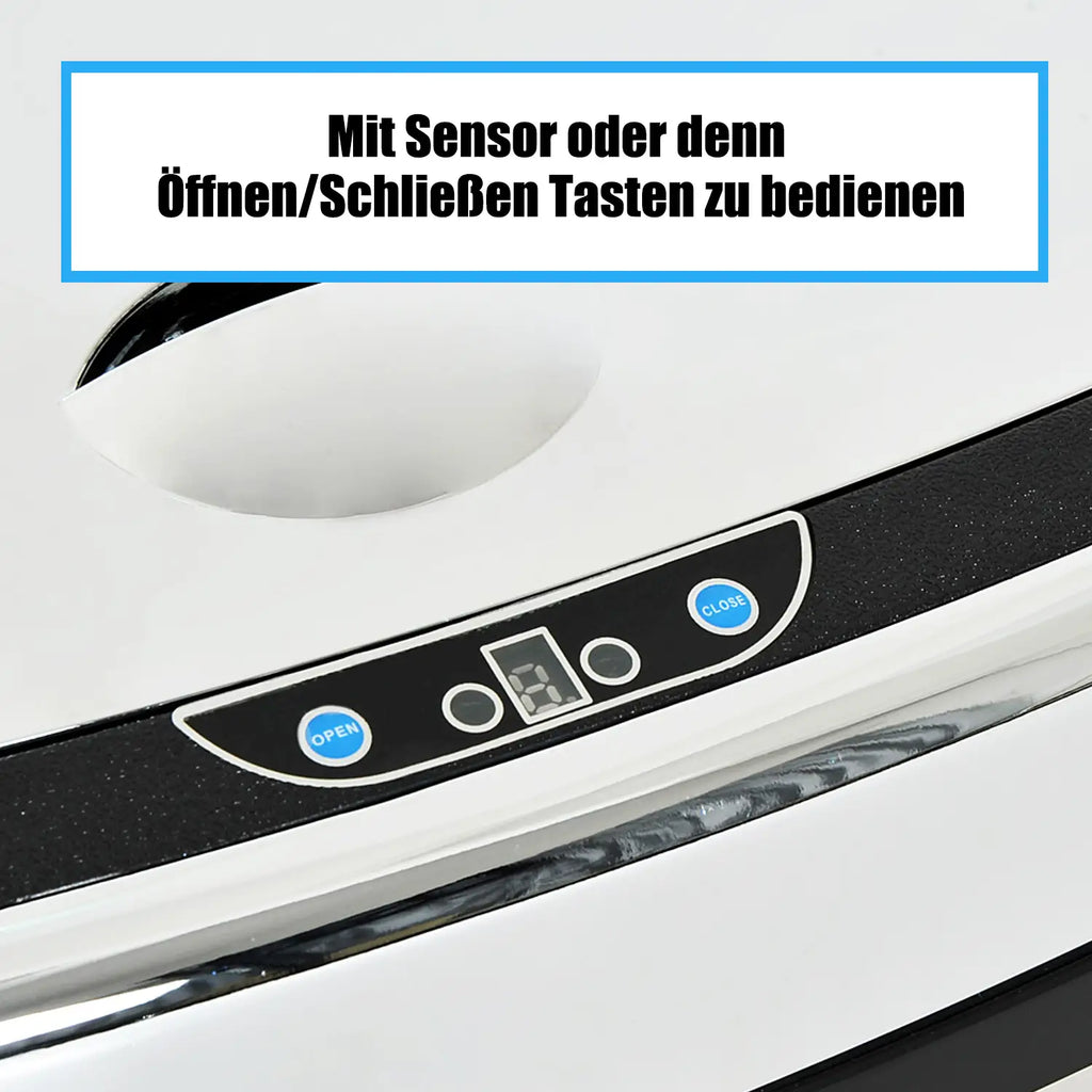 HOMCOM Cestino Automatico con Sensore, Pattumiera in Acciaio Inox