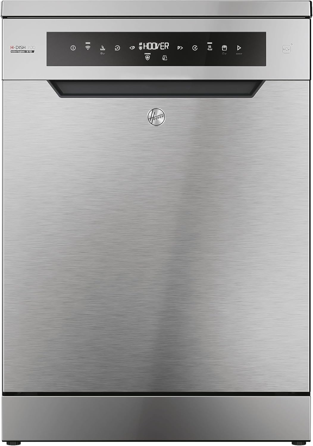 Lavastoviglie Hoover HF 4C6F0PW; 14 coperti; Libera installazione, 60 cm di larghezza; Classe di efficienza energetica C; Controllo intelligente con tecnologia WiFi + Bluetooth