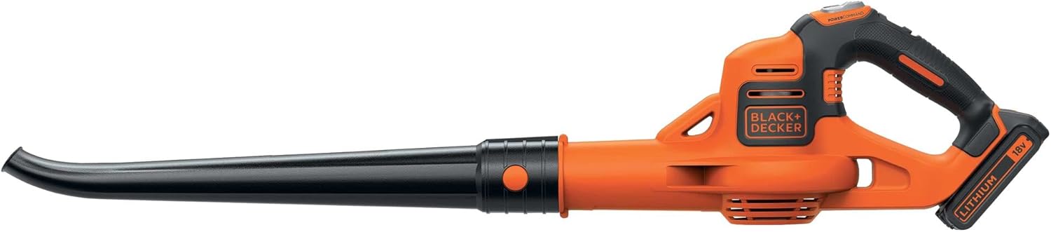 Black+Decker Soffiatore a Batteria GWC1820PCB (18 Volt, velocità di soffiaggio fino a 209 km/h, rimuove senza sforzo sporco e foglie, con Powercommand, fornitura senza batteria e caricabatterie)