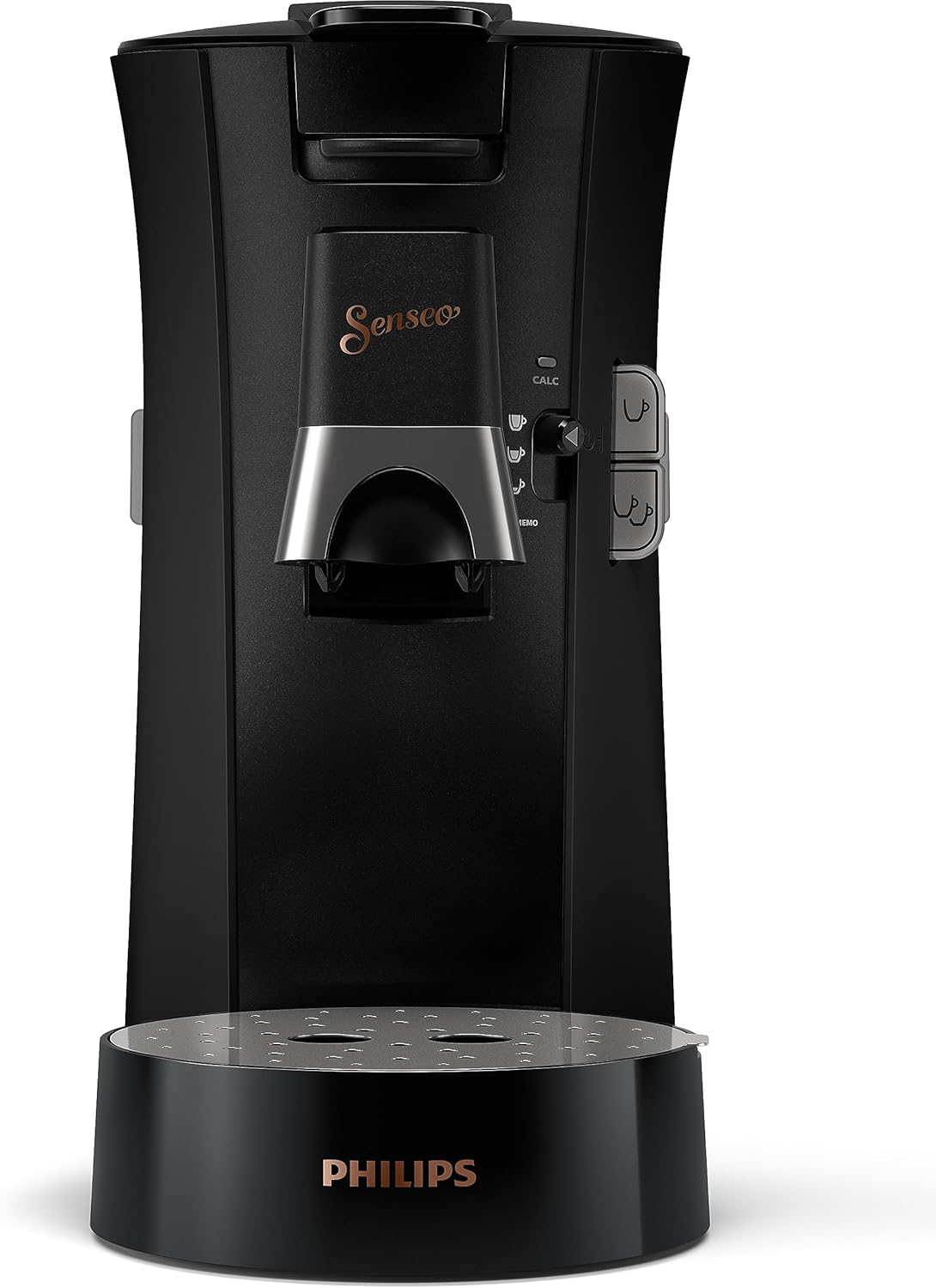 Philips Senseo Select CSA240/20 Macchina da caffè a cialde (selezione intensità Plus, funzione Memo, in plastica riciclata), Nero Eco