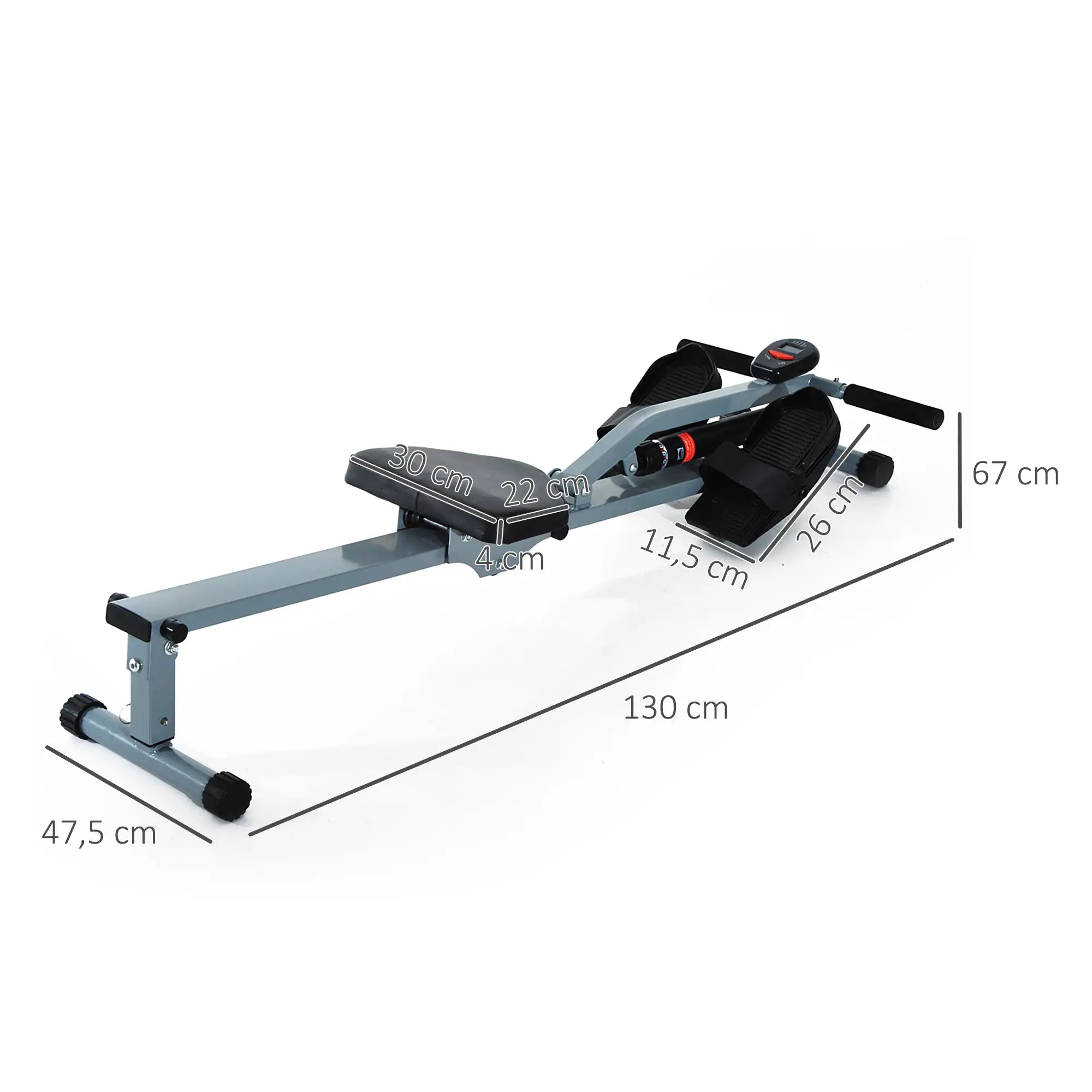  vogatore HOMCOM per allenamento cardio con display LCD e resistenza regolabile