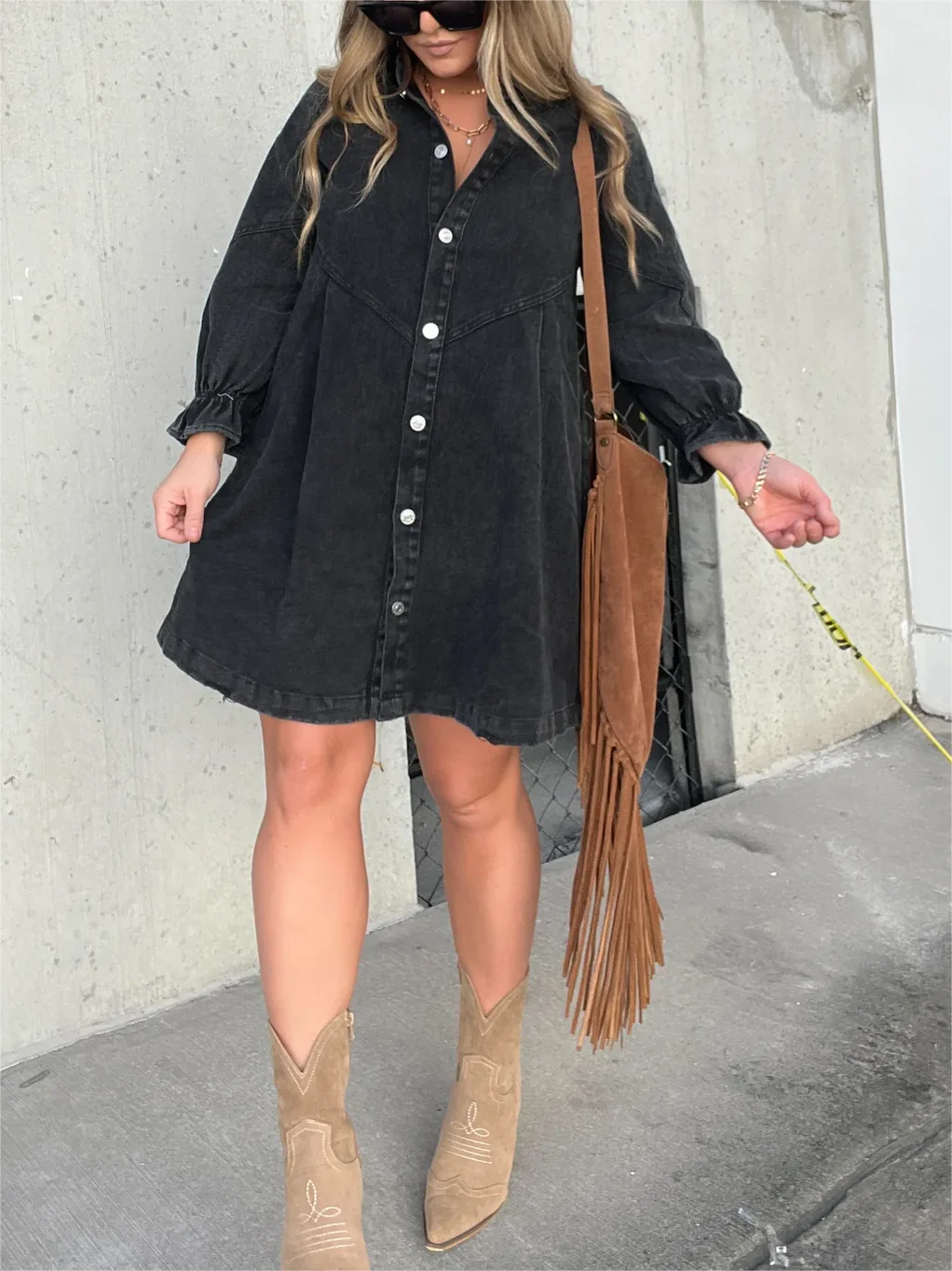 Shorena - Abito in denim lavato