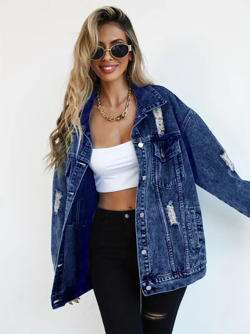 Trendige Jeansjacke in bergre für Frauen