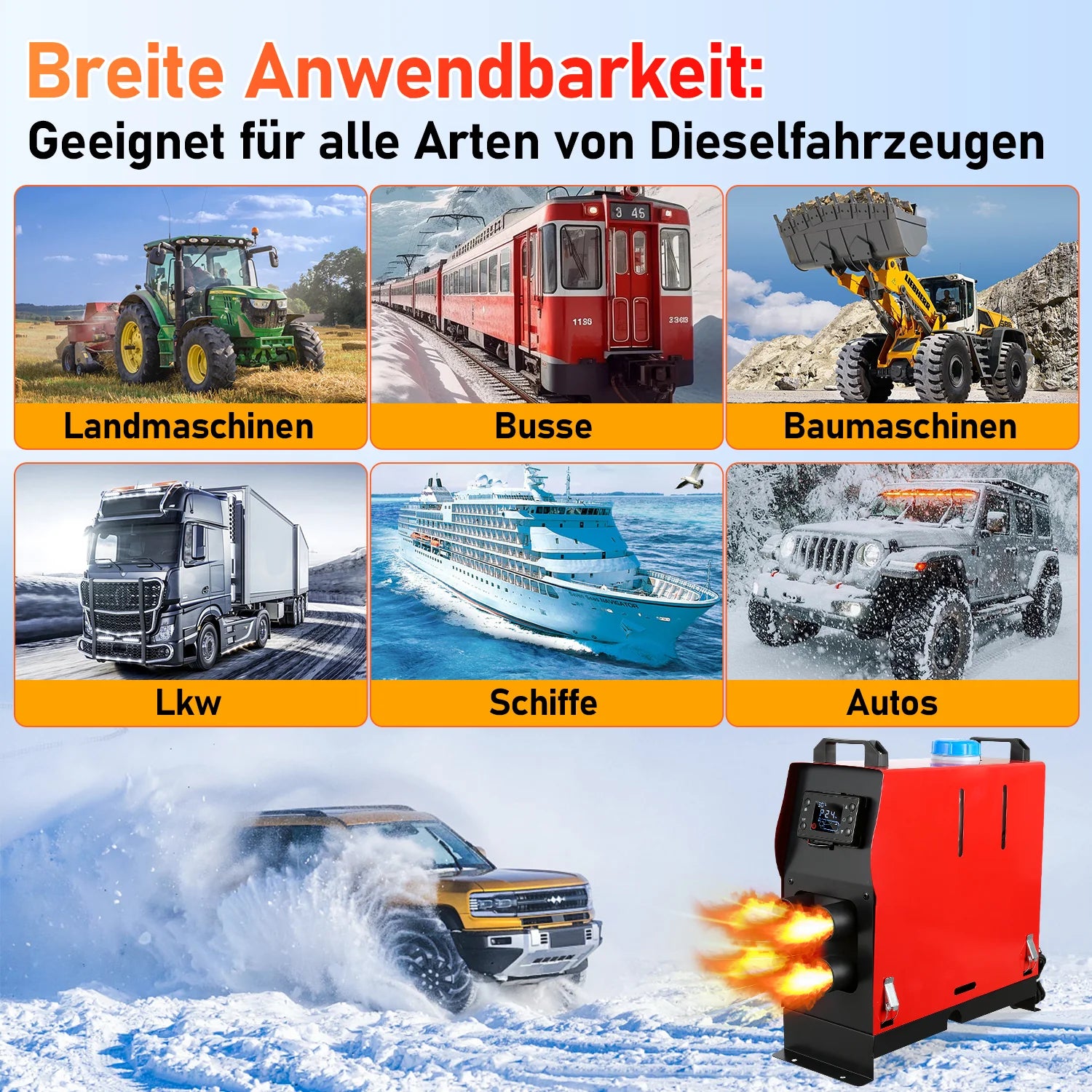Sonnewelt 5KW 12V Diesel Auto Heizung Standheizung Luftheizung