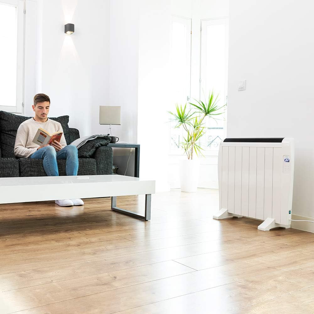 Cecotec Radiatore a olio con telecomando ReadyWarm 2500 Thermal. 1800 W, 12 elementi in alluminio, schermo LCD, 3 modalità di riscaldamento, timer, design sottile, protezione contro il surriscaldamento Overprotect System