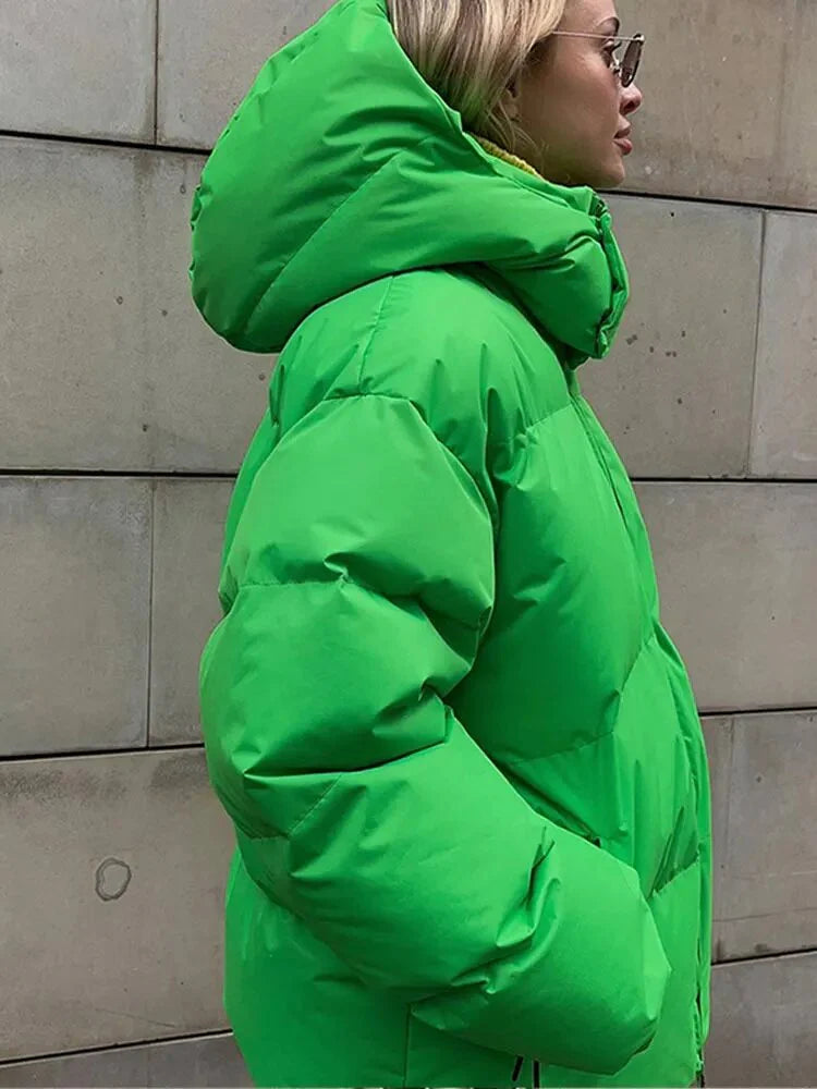 Stylish hood on the mountain