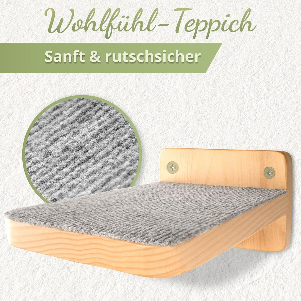 WOOWOOD Katzen-Wandkletterwand | 3-teiliges Katzenleiter-Set | Wandleitern für Katzen | Katzenkletterwand-Set | Katzenleiter | Wandklettern für Katzen | Katzenlaufsteg | Wandklettern für Katzen