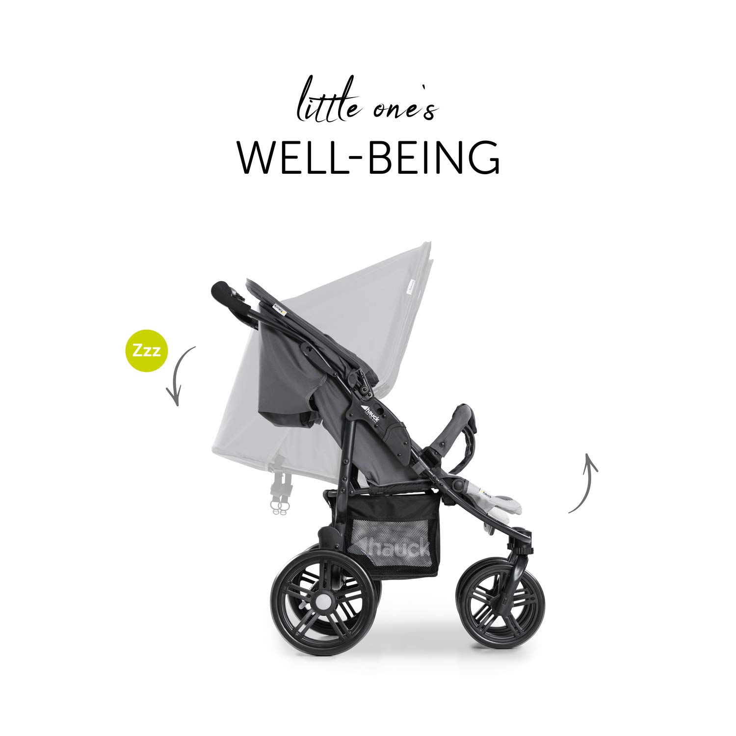 hauck Passeggino Gemellare Roadster Duo SLX, da Nascita a 15 kg (circa 3 anni) con Funzione Reclinabile, Cestino XL, Pieghevole Facile e Compatto, Ruote Grandi (Grigio/Argento)