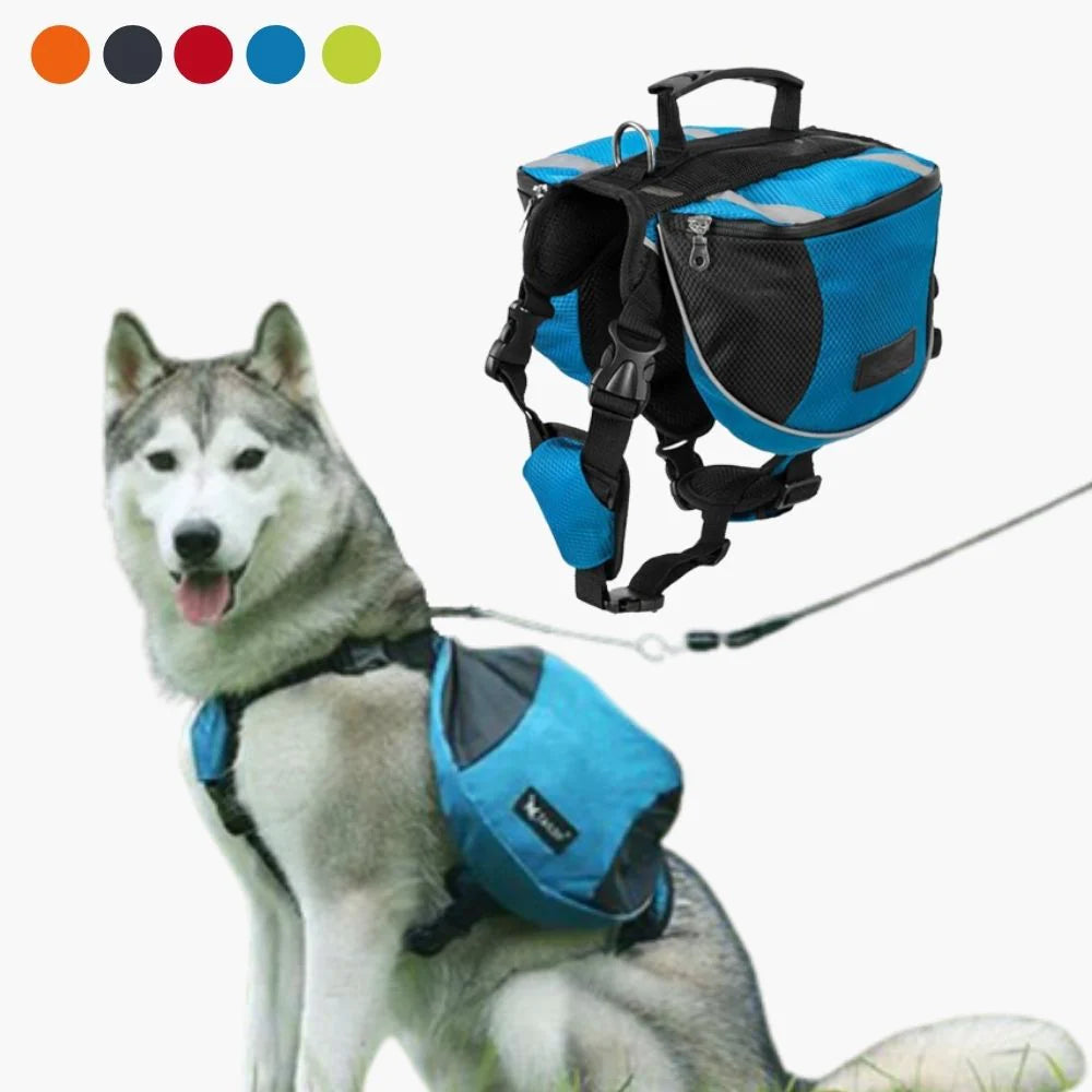 Hunderucksack mit Seitentaschen – Perfekte Satteltasche fürs Wandern mit integriertem Geschirr und Reflektoren