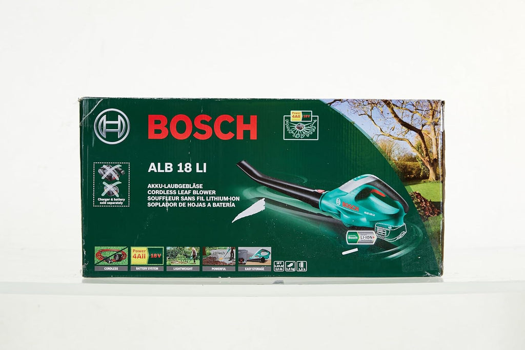 Bosch Home and Garden Bosch Akku Laubblser ALB 18 LI (ohne Akku, 18 V, 1,8 kg, 210 km/h Luftgeschwindigkeit) Schwarz/Grün