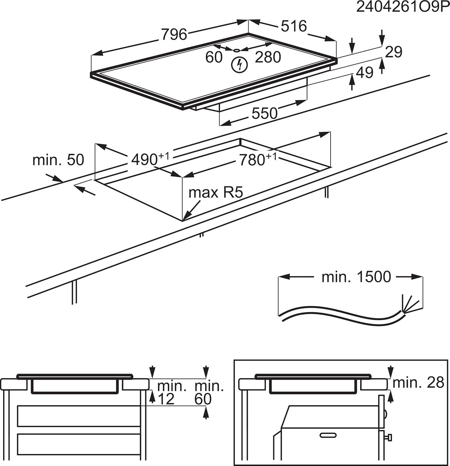 AEG Induktionskochfeld autark 60cm – 4 Flex-Kochzonen mit Powerfunktion für schnelleres Kochen – 14 Stufen – SuperFlat Rahmen – Timer – Touch-Bedienung – kompatibel mit Haubenautomatik – TO64IA0AXB