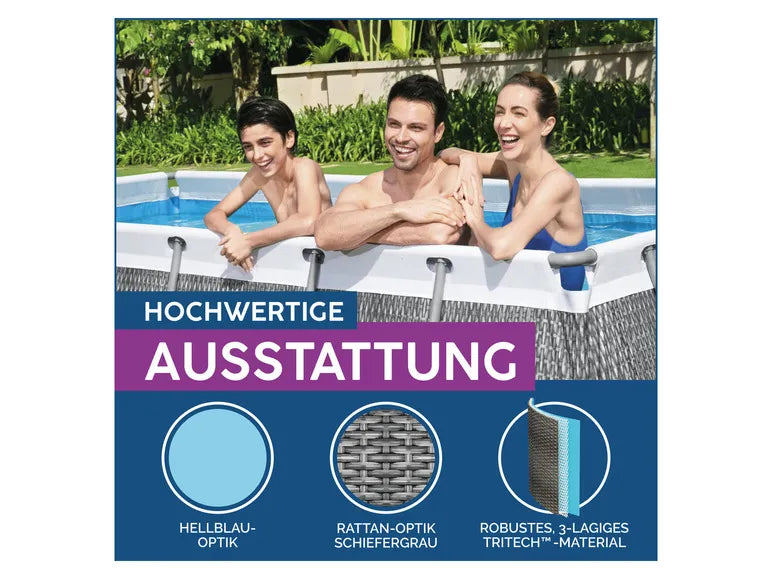 Piscina con telaio Power Steel™ - set completo con pompa filtro, ca. L 412 x P 201 x A 122 cm