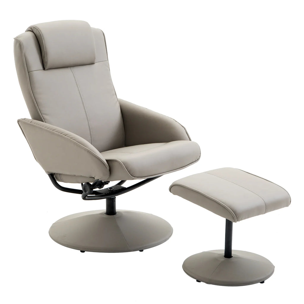 Poltrona relax HOMCOM con poggiapiedi ergonomica reclinabile in similpelle grigia